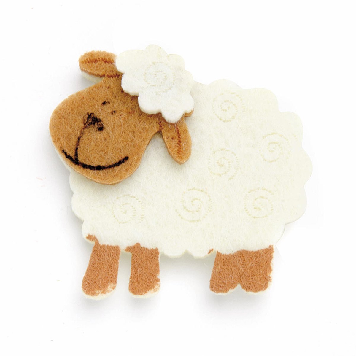 Felt sheep 4,5x4cm self-adhesive 6 pcs